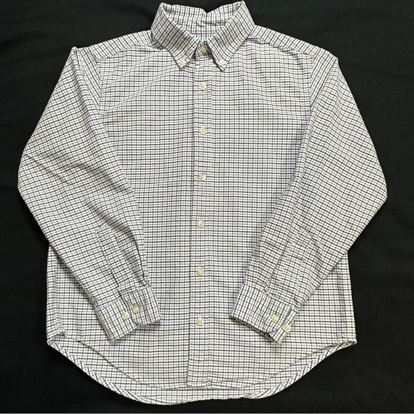 Boy’s L.L. Bean 100% Cotton Blue & White Plaid Button-up Shirt size M (10-12) - Picture 1 of 5